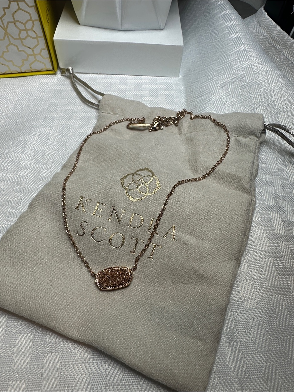Kendra Scott Elisa Rose Gold and Rose Gold Drusy Necklace